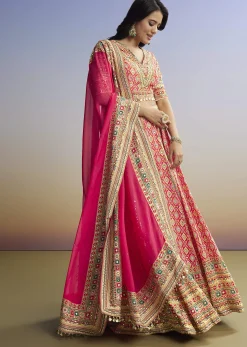 Red Printed Lehenga With Boho Charm