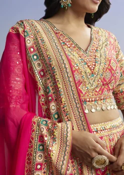 Red Printed Lehenga With Boho Charm