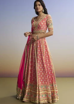 Red Printed Lehenga With Boho Charm