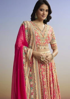 Red Printed Lehenga With Boho Charm