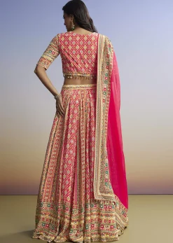 Red Printed Lehenga With Boho Charm