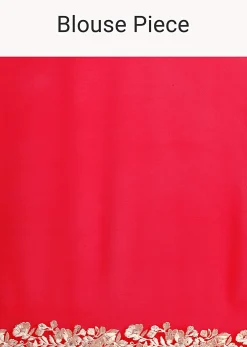 Red Saree In Georgette with Parsi Gara Work