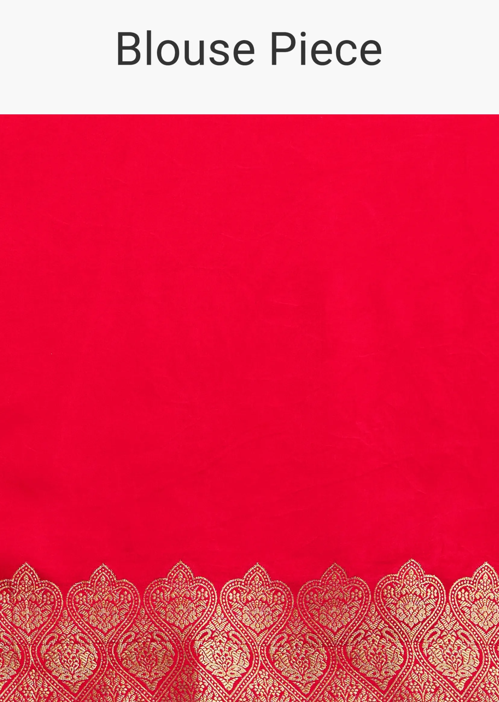 Red Satin Silk Butti Woven Saree With Scallop Brocade Border
