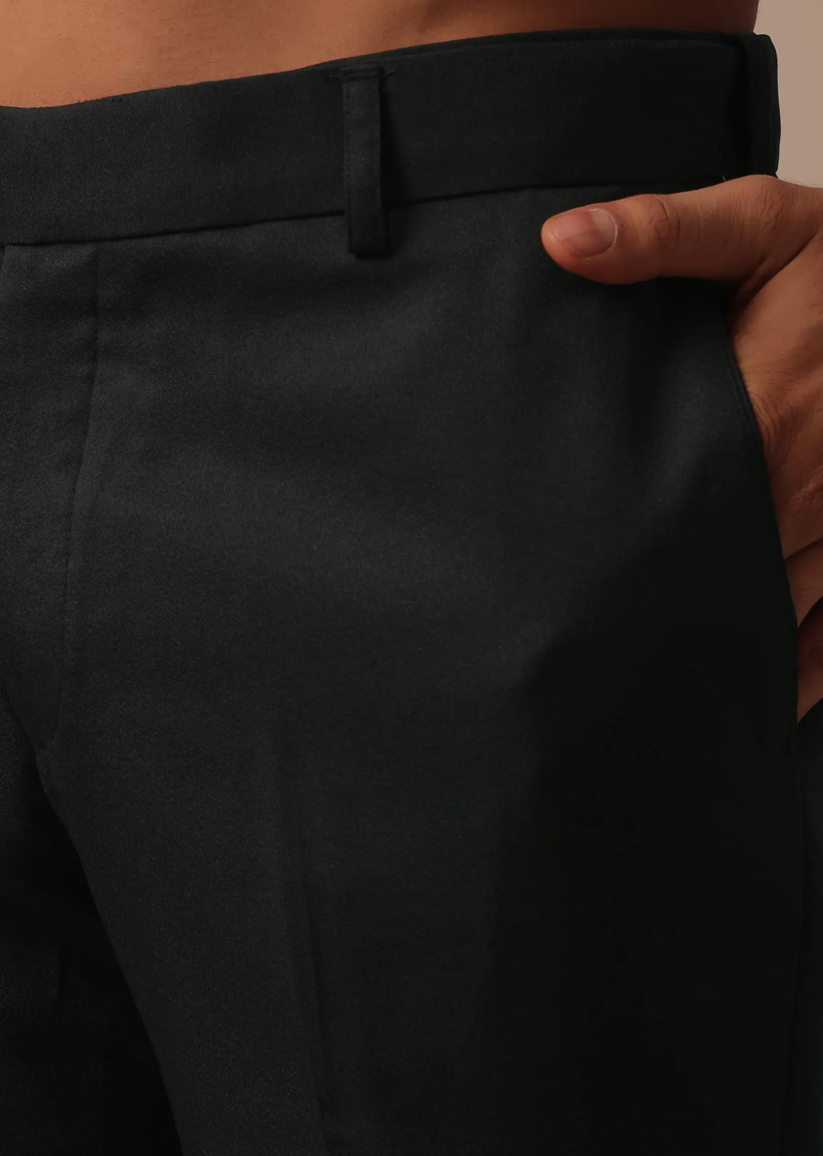 Refined Black Tuxedo Adorned with Intricate All Over Embroidery