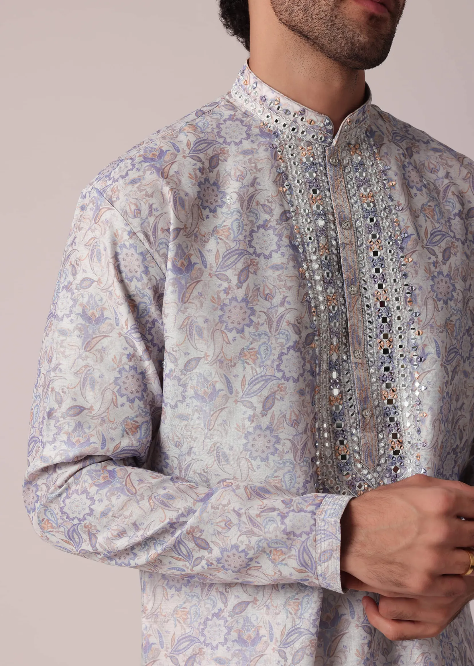 Regal Purple Kurta Set For Men