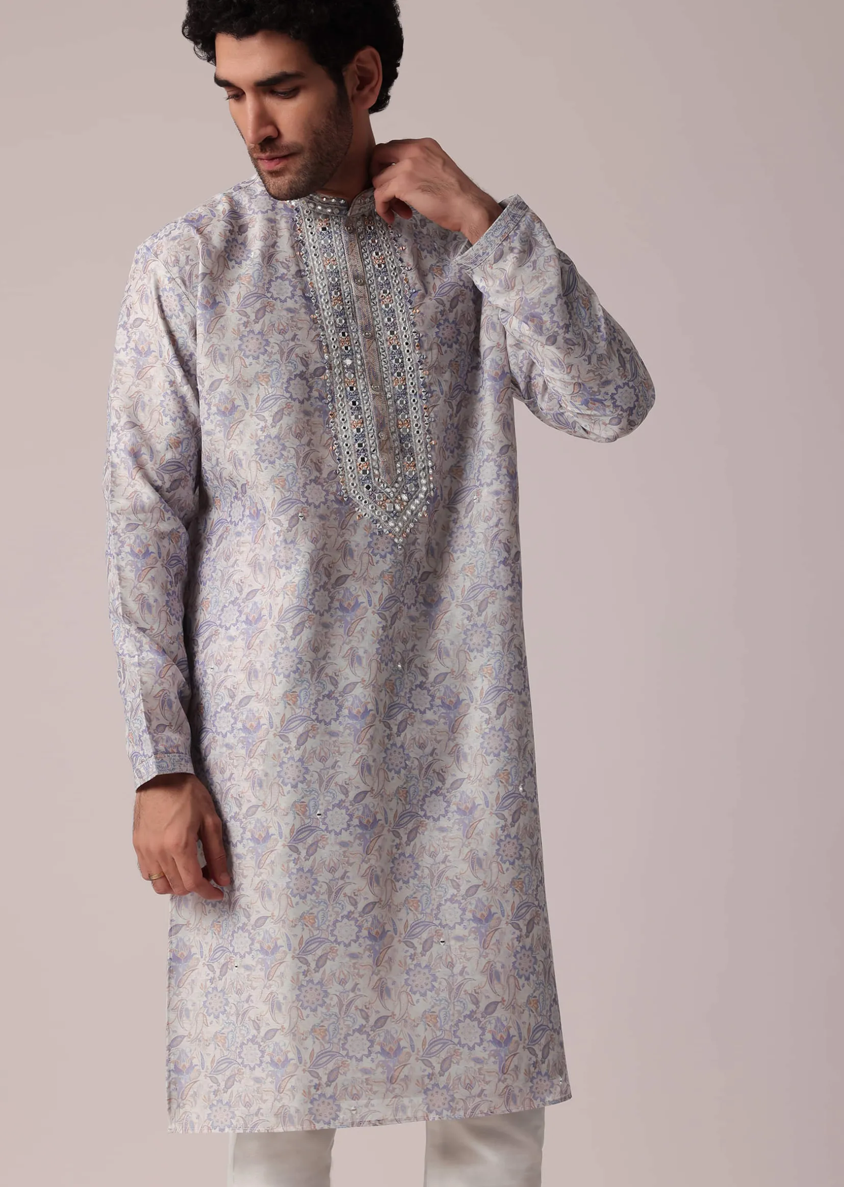 Regal Purple Kurta Set For Men