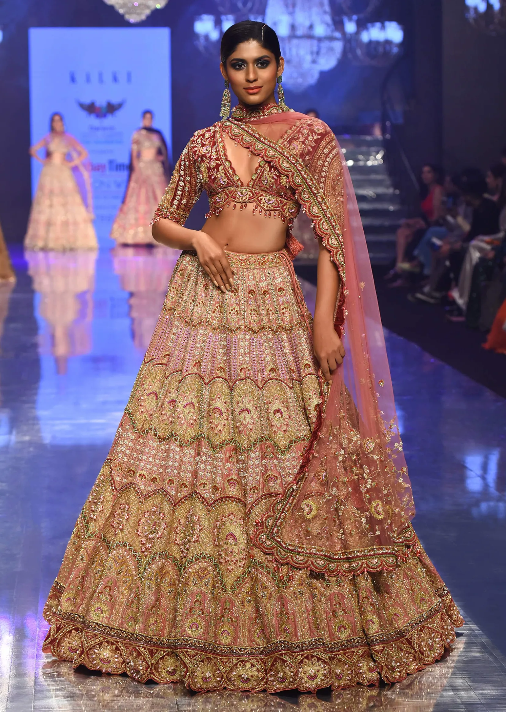 Rose Pink Junoesque Bridal Lehenga In Raw Silk With Heavy Embroidery - NOOR 2022