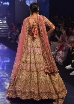 Rose Pink Junoesque Bridal Lehenga In Raw Silk With Heavy Embroidery - NOOR 2022