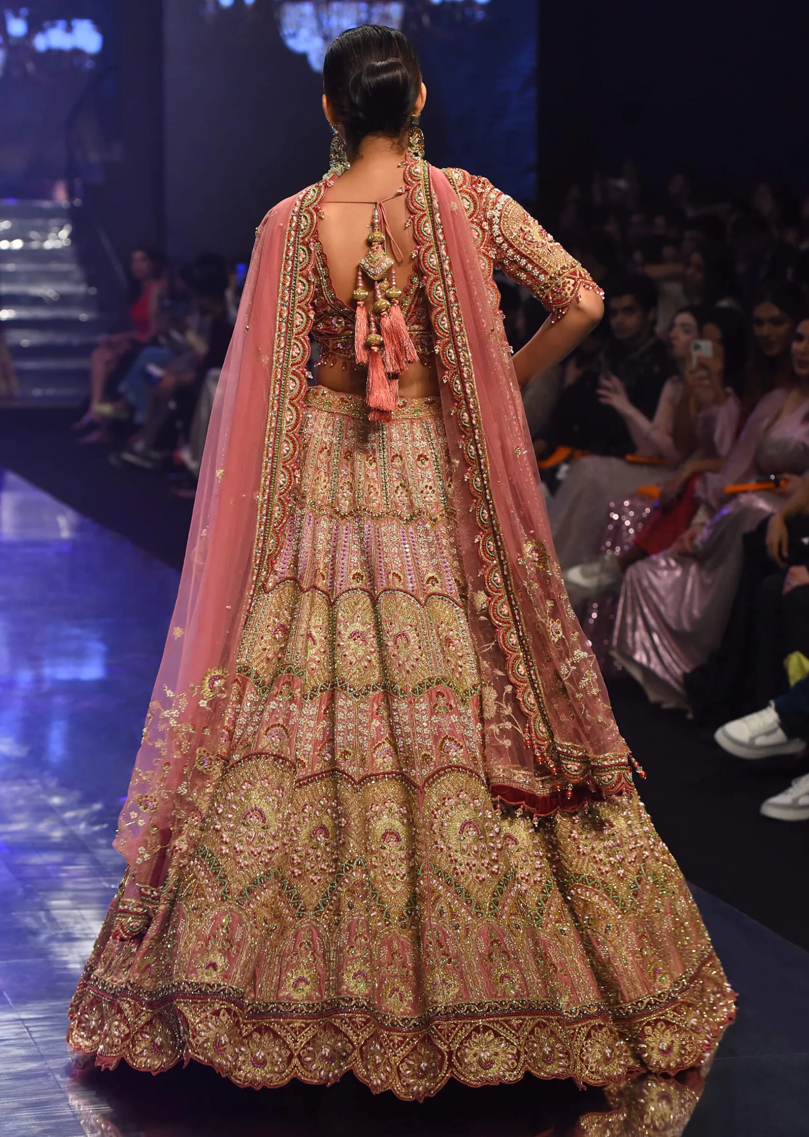 Rose Pink Junoesque Bridal Lehenga In Raw Silk With Heavy Embroidery - NOOR 2022