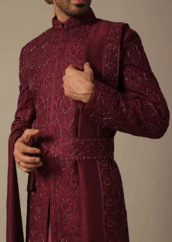 Royal Embroidered Grooms Sherwani Set