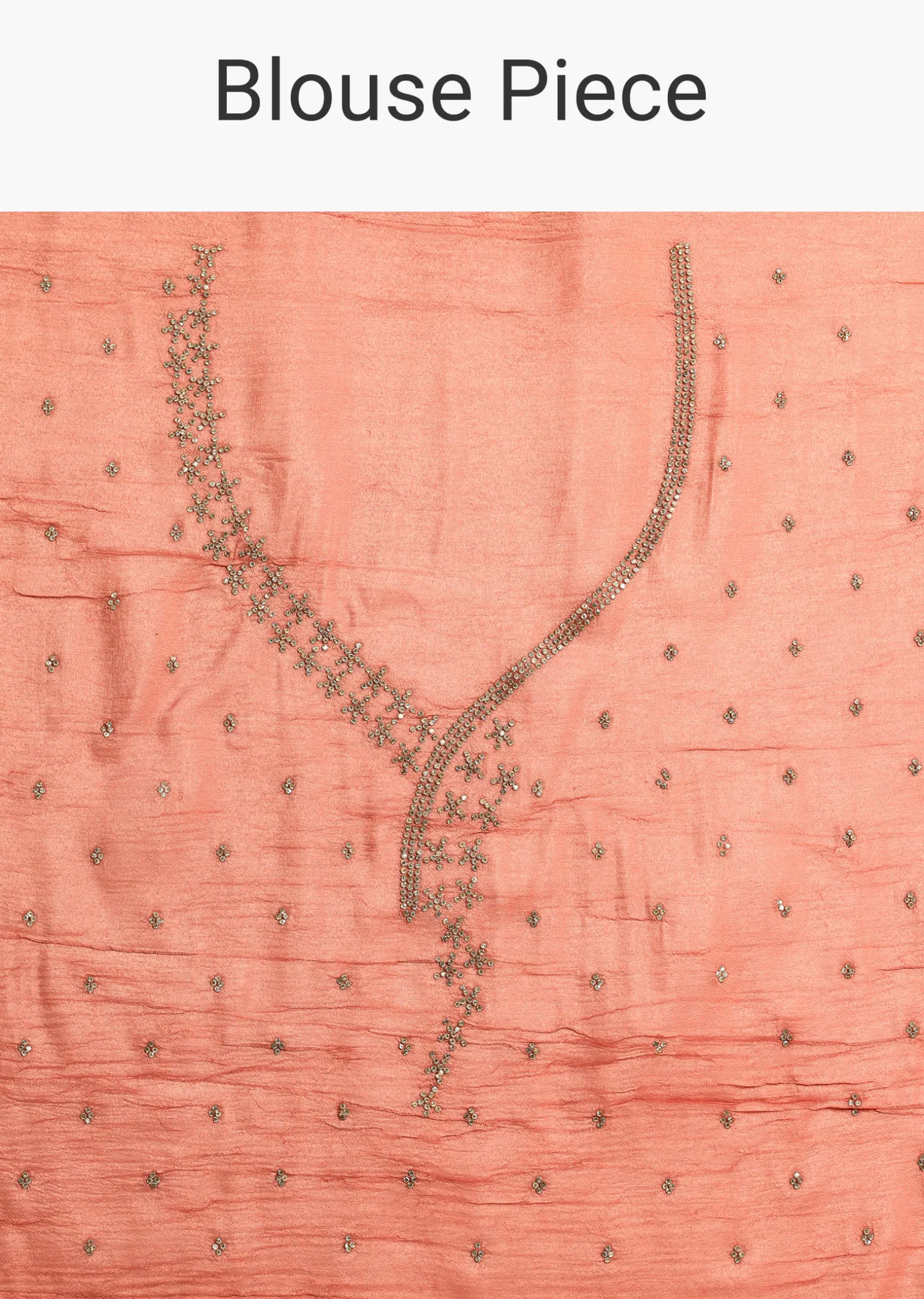 Rust Pink Crushed Tissue Saree With Diamond Work Border