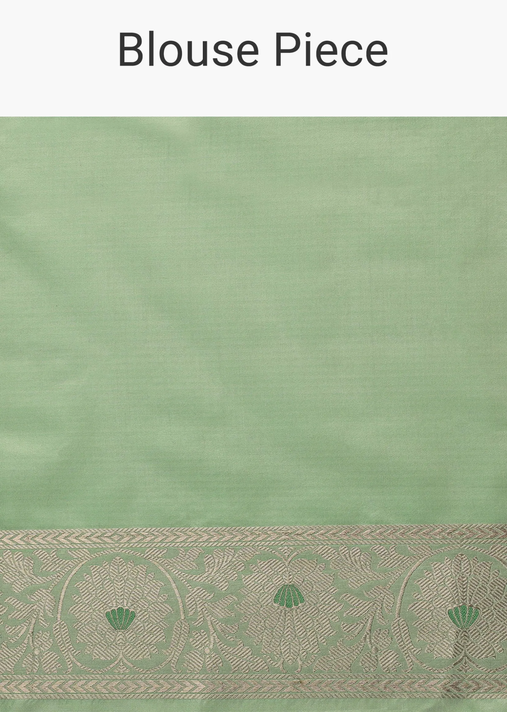 Sea Green Handloom Banarasi Saree In Uppada Silk With Unstitched Blouse