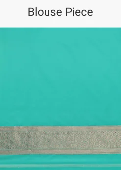 Sea Green Silk Saree With Meenakari Work In Uppada Silk