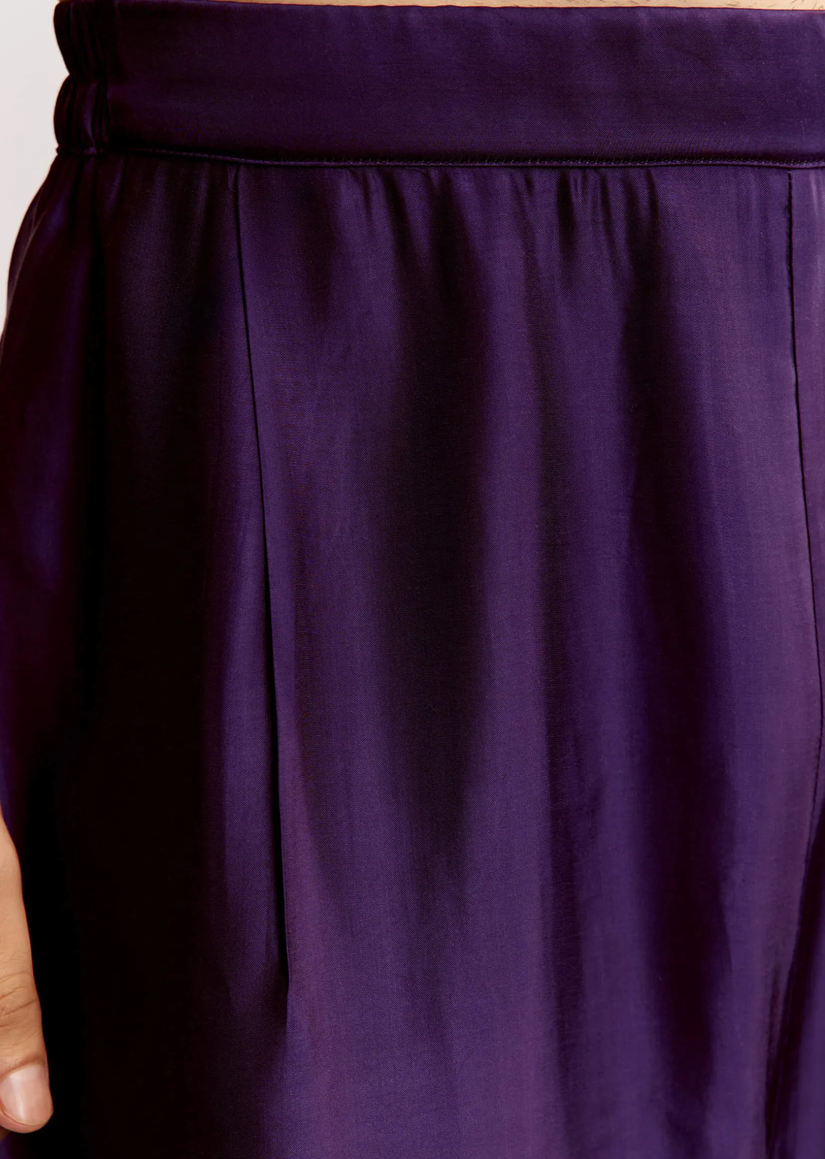 Silk Ajrakh Printed Kurta Set In Purple
