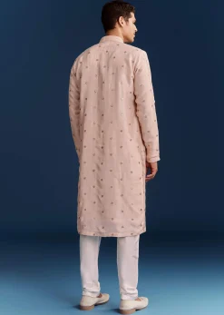 Silk Kurta Set With Resham Thread And Sequins