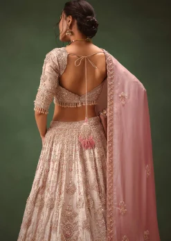 Silver Blush Pink Lehenga With Two Dupattas