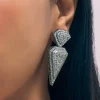 Silver Diamond Dangler Earring In Mix Metal
