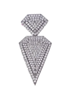 Silver Diamond Dangler Earring In Mix Metal