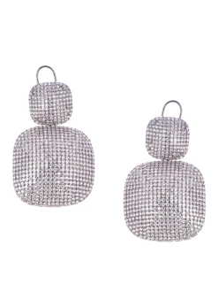 Silver Diamond Dangler Earrings In Mix Metals