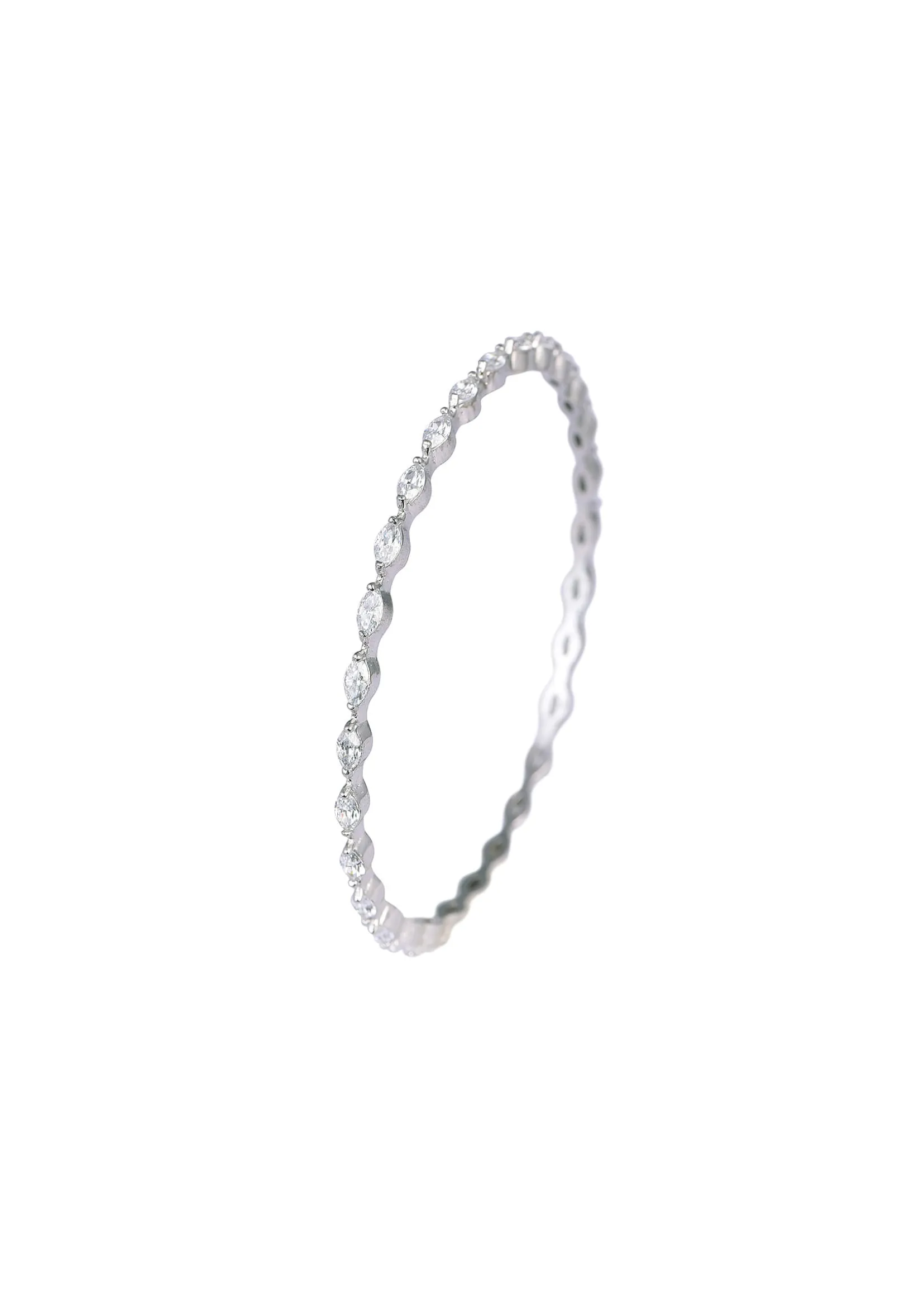 Silver Finish Linear Bangles Set of 4