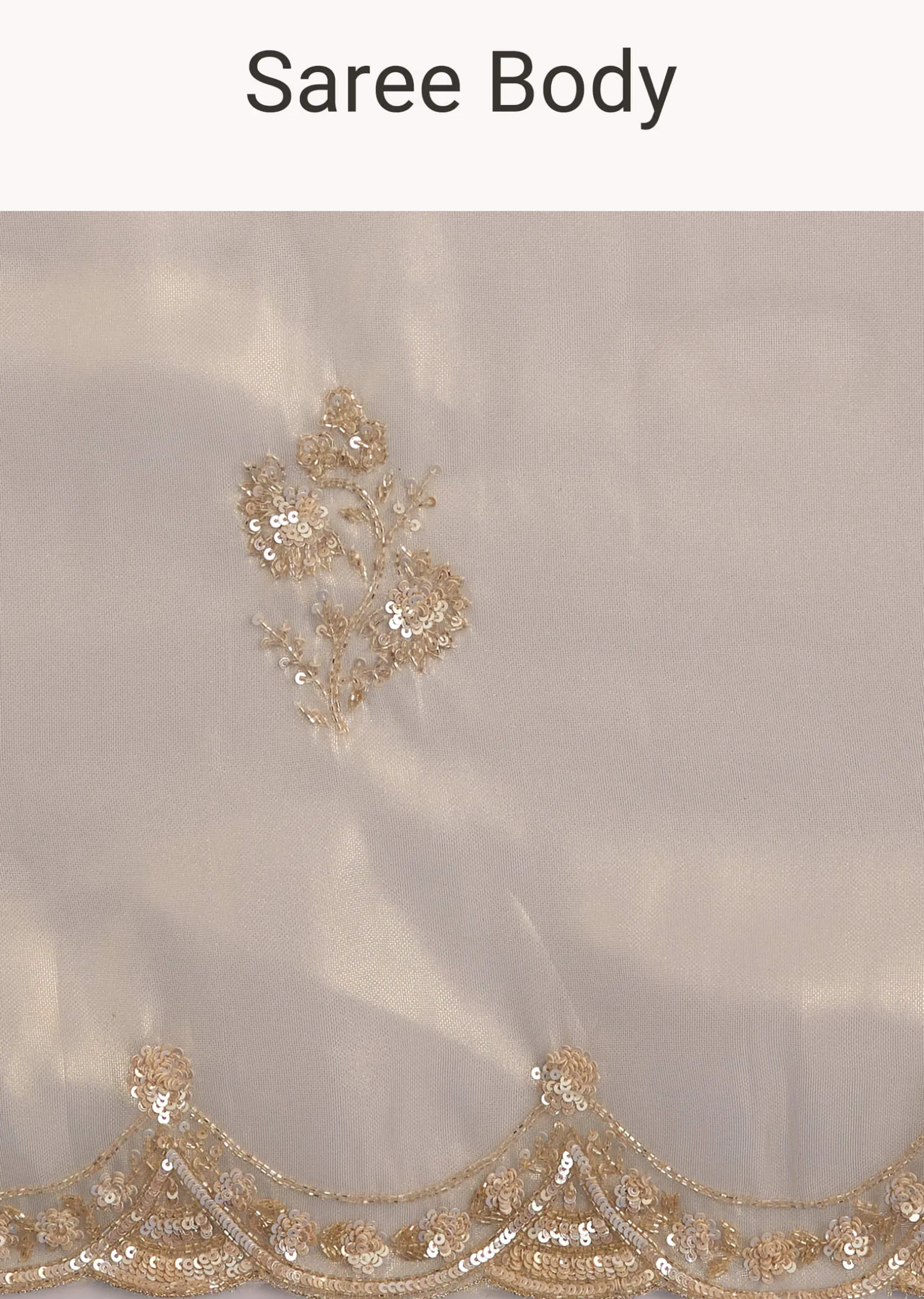 Silver Organza Tissue Saree With Sparkling Border
