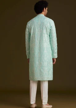 Sky Blue Embroidered Kurta Set