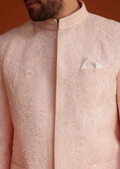 Soft Pink Embroidered Jodhpuri Suit