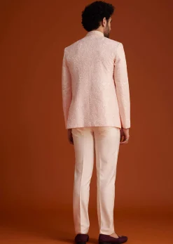 Soft Pink Embroidered Jodhpuri Suit