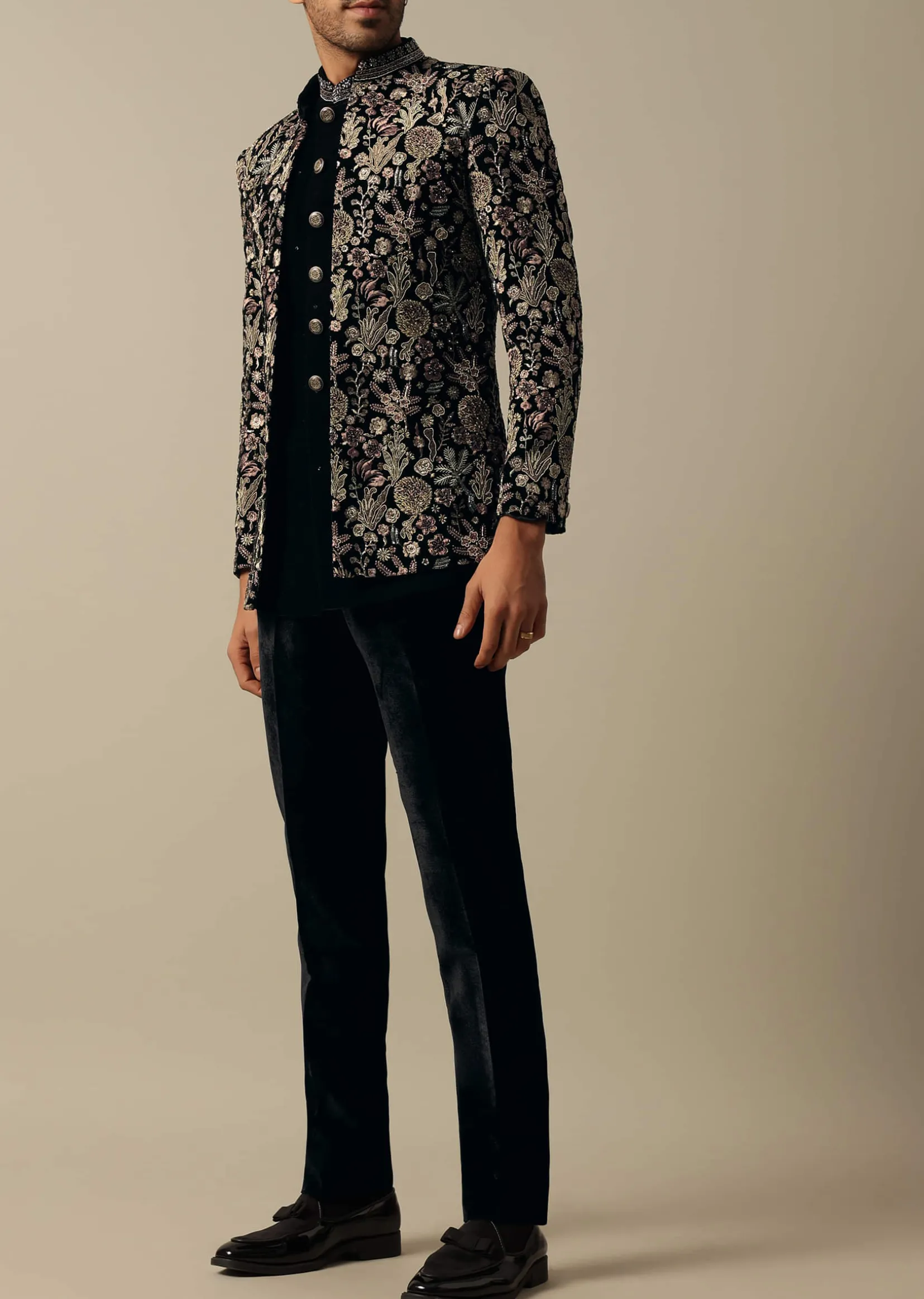 Stylish Black Indowestern Set For Men