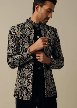 Stylish Black Indowestern Set For Men