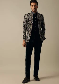 Stylish Black Indowestern Set For Men