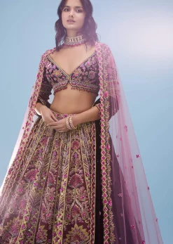 Tara Sutaria Blood Red Florid Lehenga Set - Noor 2022 Highlights Kalki Bridal Couture