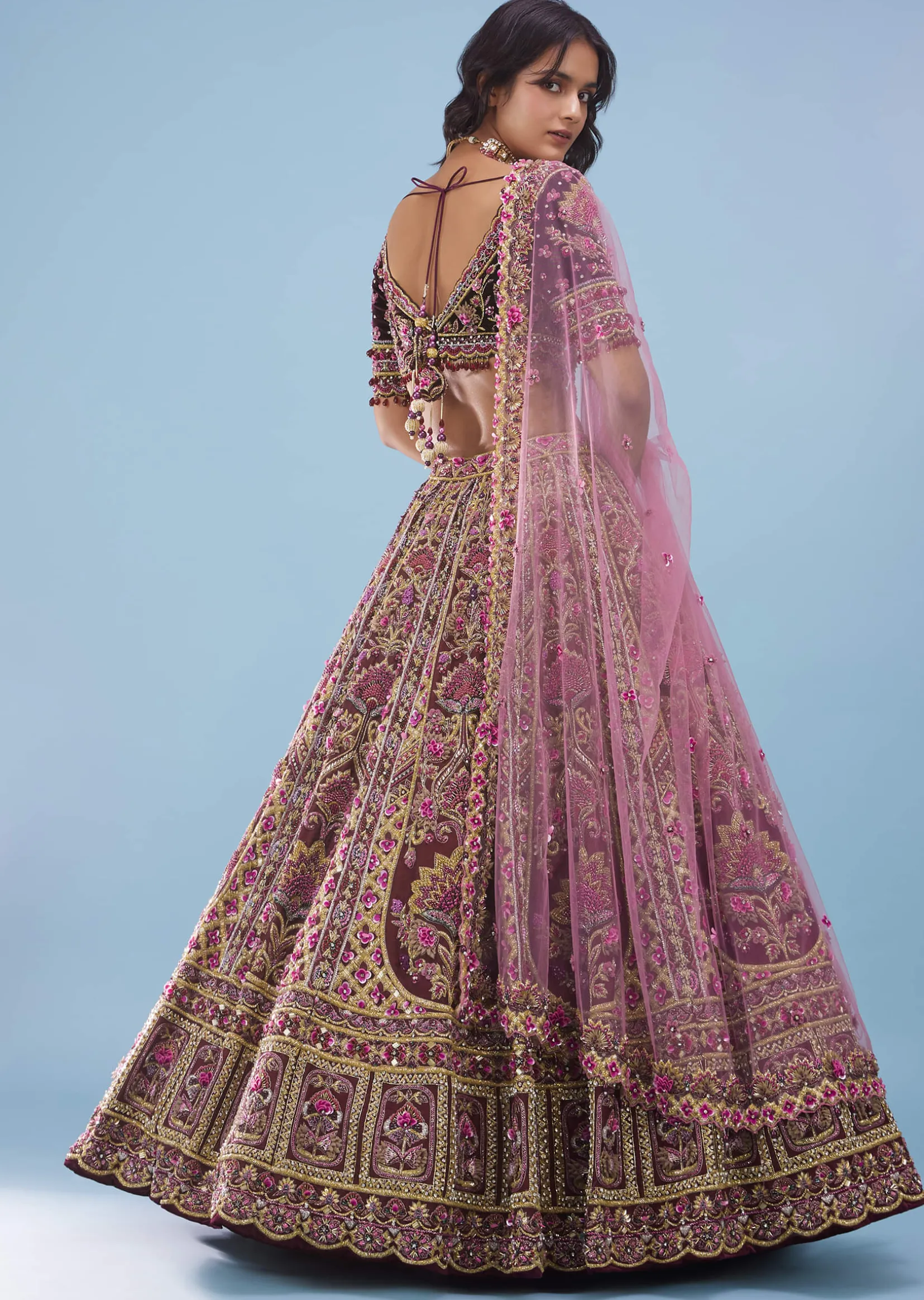 Tara Sutaria Blood Red Florid Lehenga Set - Noor 2022 Highlights Kalki Bridal Couture