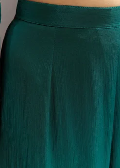 Teal Green Cutdana And Sequins Kurta Sharara With Dupatta