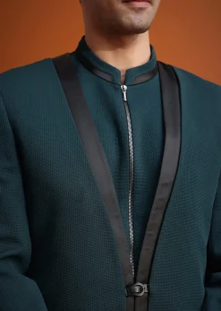 Teal Tuxedo And Trouser Set