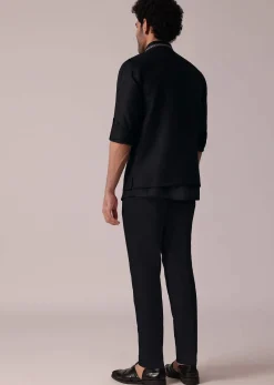 Timeless Black Short Kurta With Intricately Embroidered Bandi
