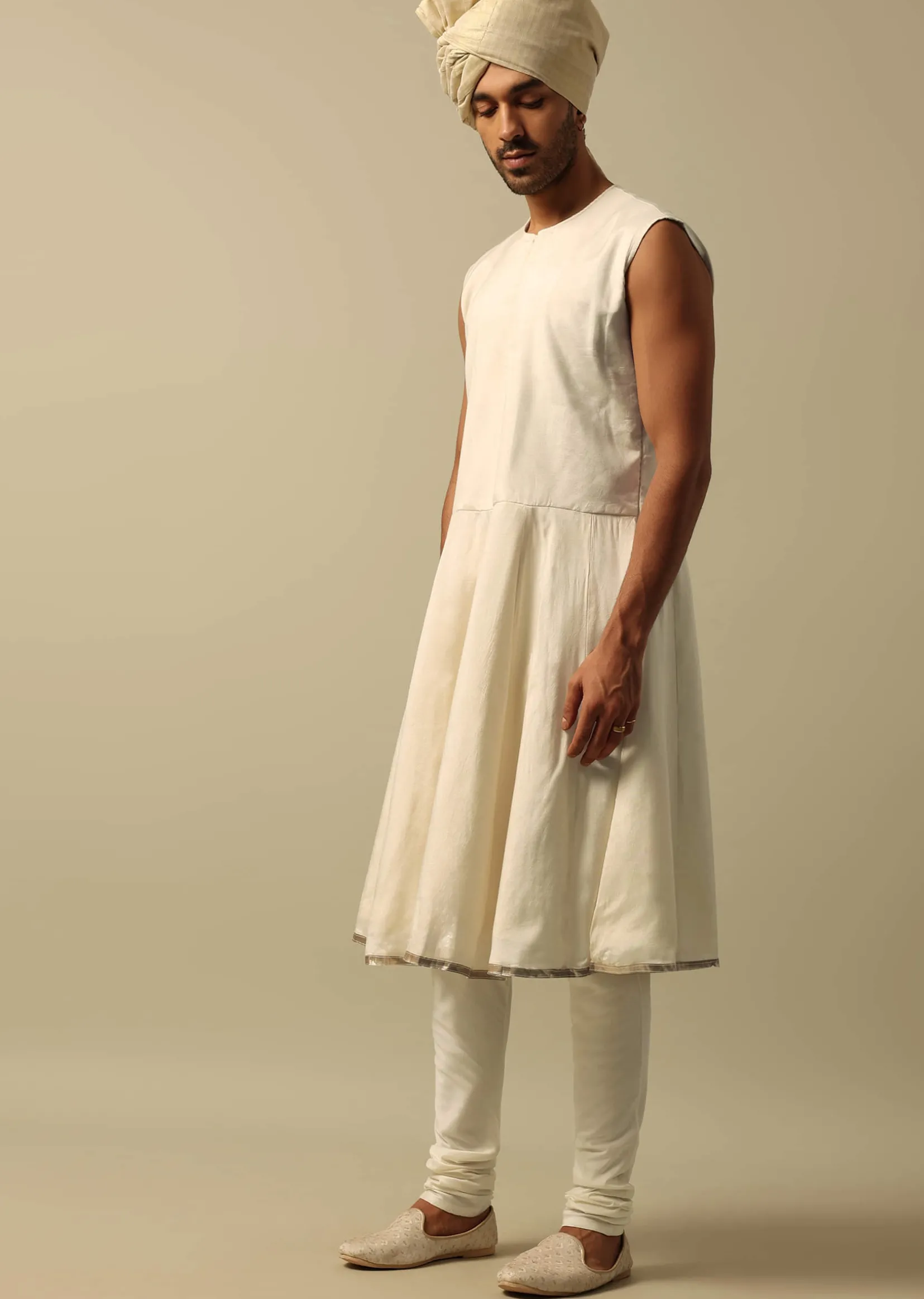 Timeless Green Raw Silk Sherwani