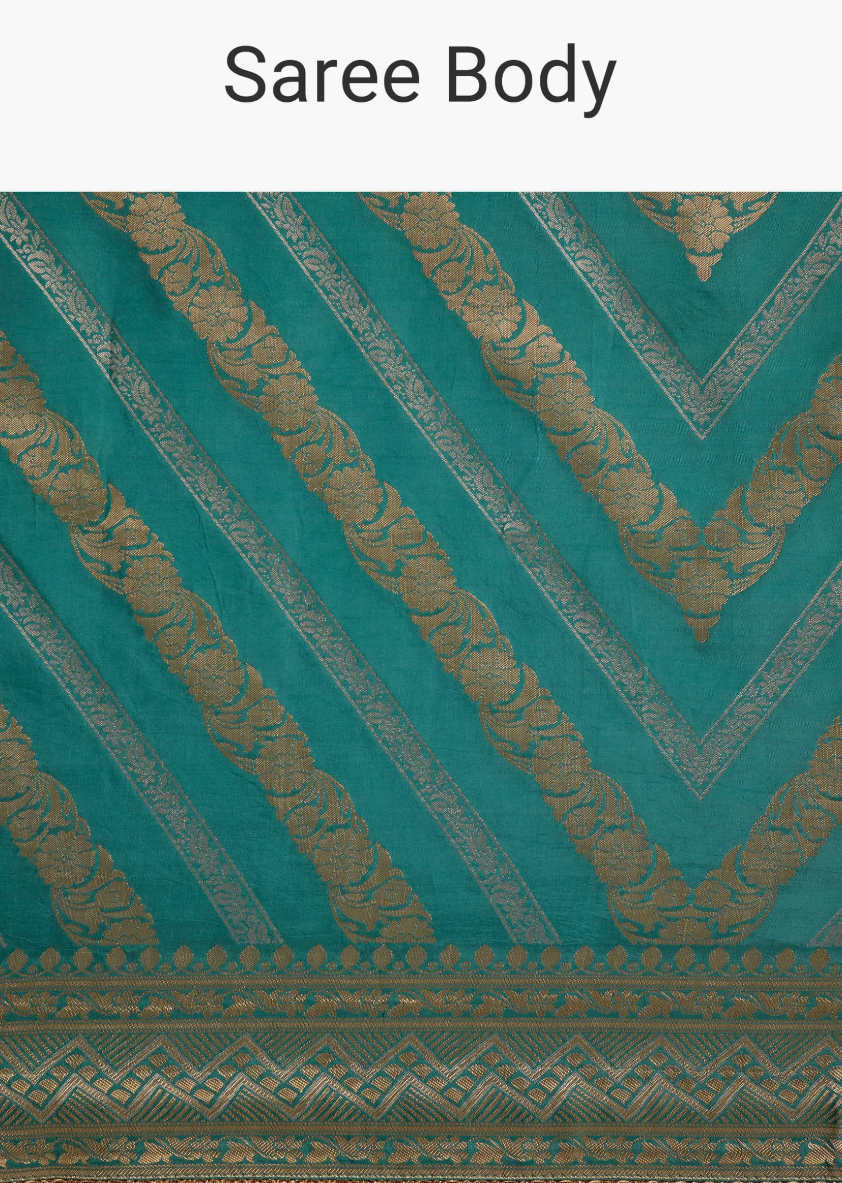 Turquoise Green Dola Silk Saree With Zari Weaving