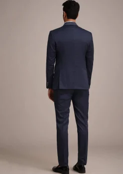 Tuxedo With Intricate Cut Work In Blue