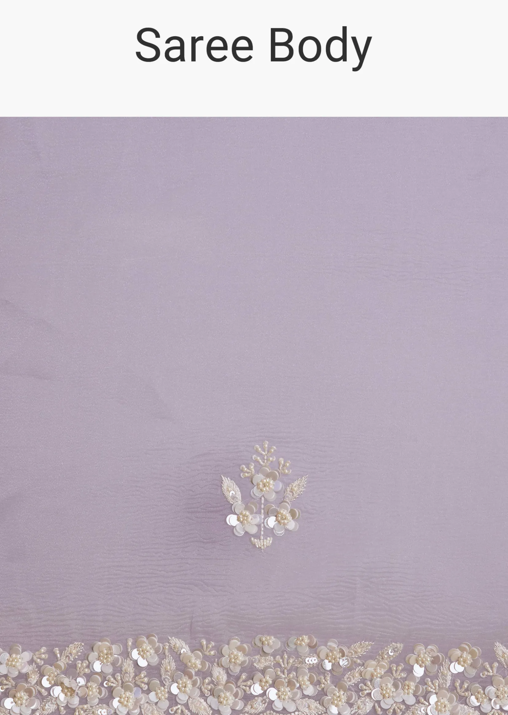 Violet Tissue Saree With Floral Embroidery And Scallop Border