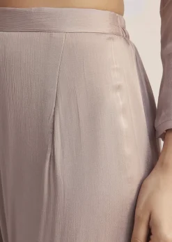 Warm Grey Sequined Chinon Sharara Set
