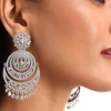 White And Silver Diamond Chandbalis In Mix Metal