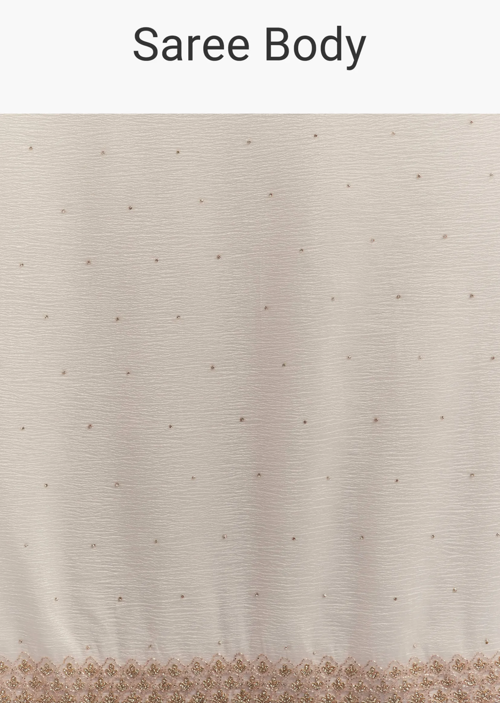 White Crushed Tissue Cutdana Embroidered Saree