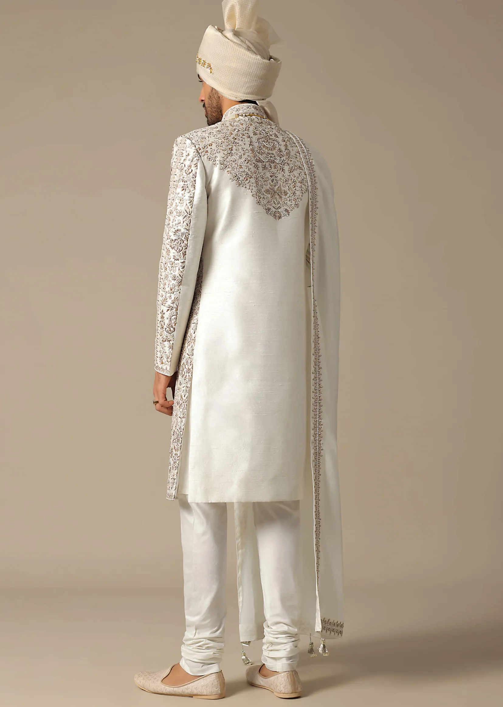 White Elegance Sherwani Set For Grooms