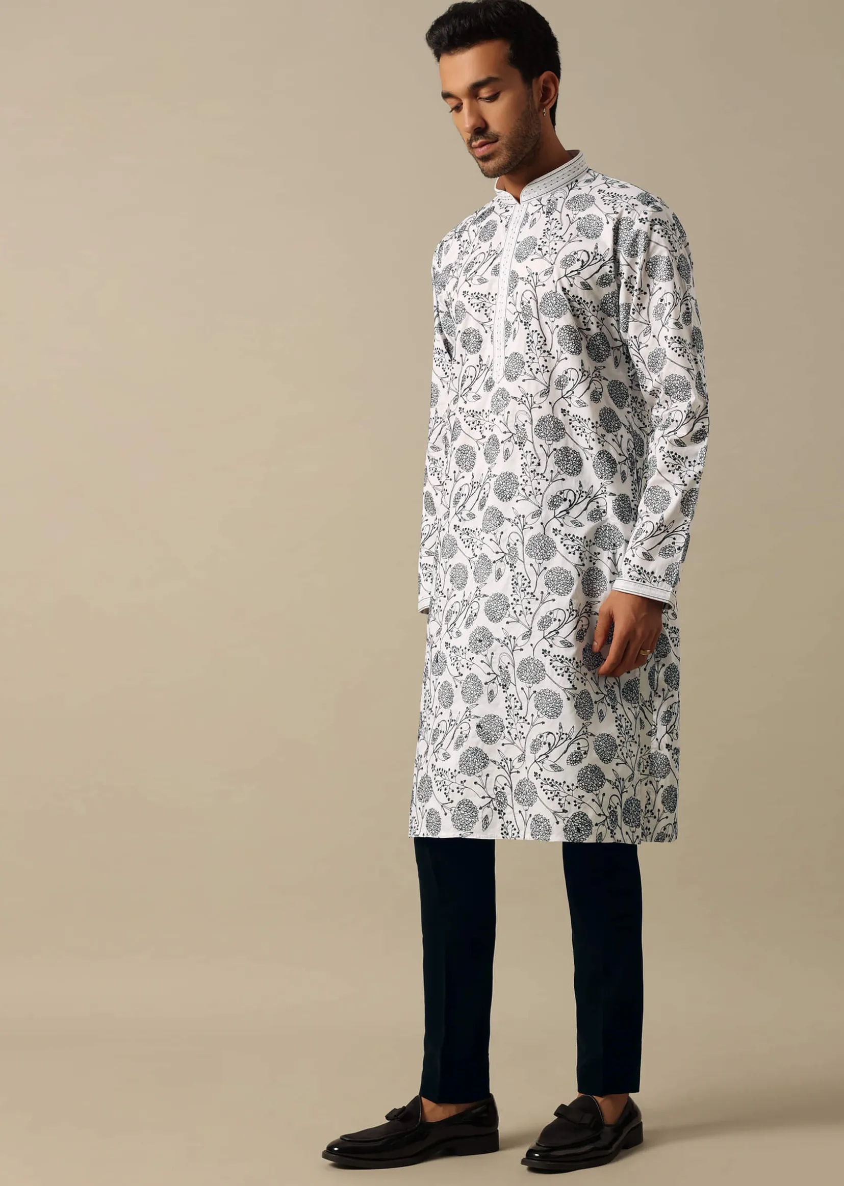 White Embroidered Kurta Set With Dupatta