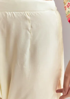 White Floral Printed Anarkali Set