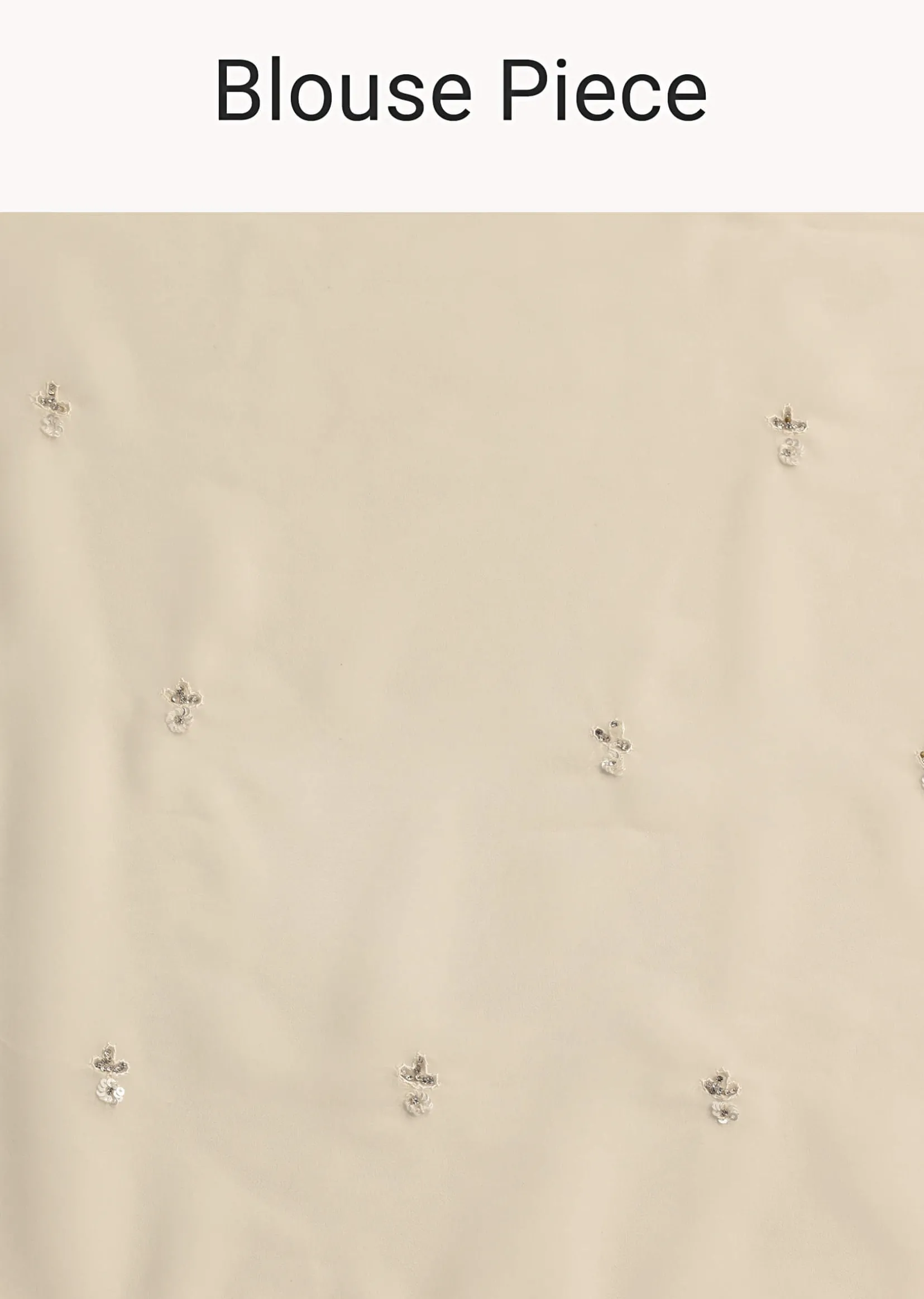 White Georgette Saree With Cutdana Embroidered Saree