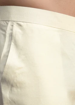 White Kurta With Gold Foil Applique Motifs