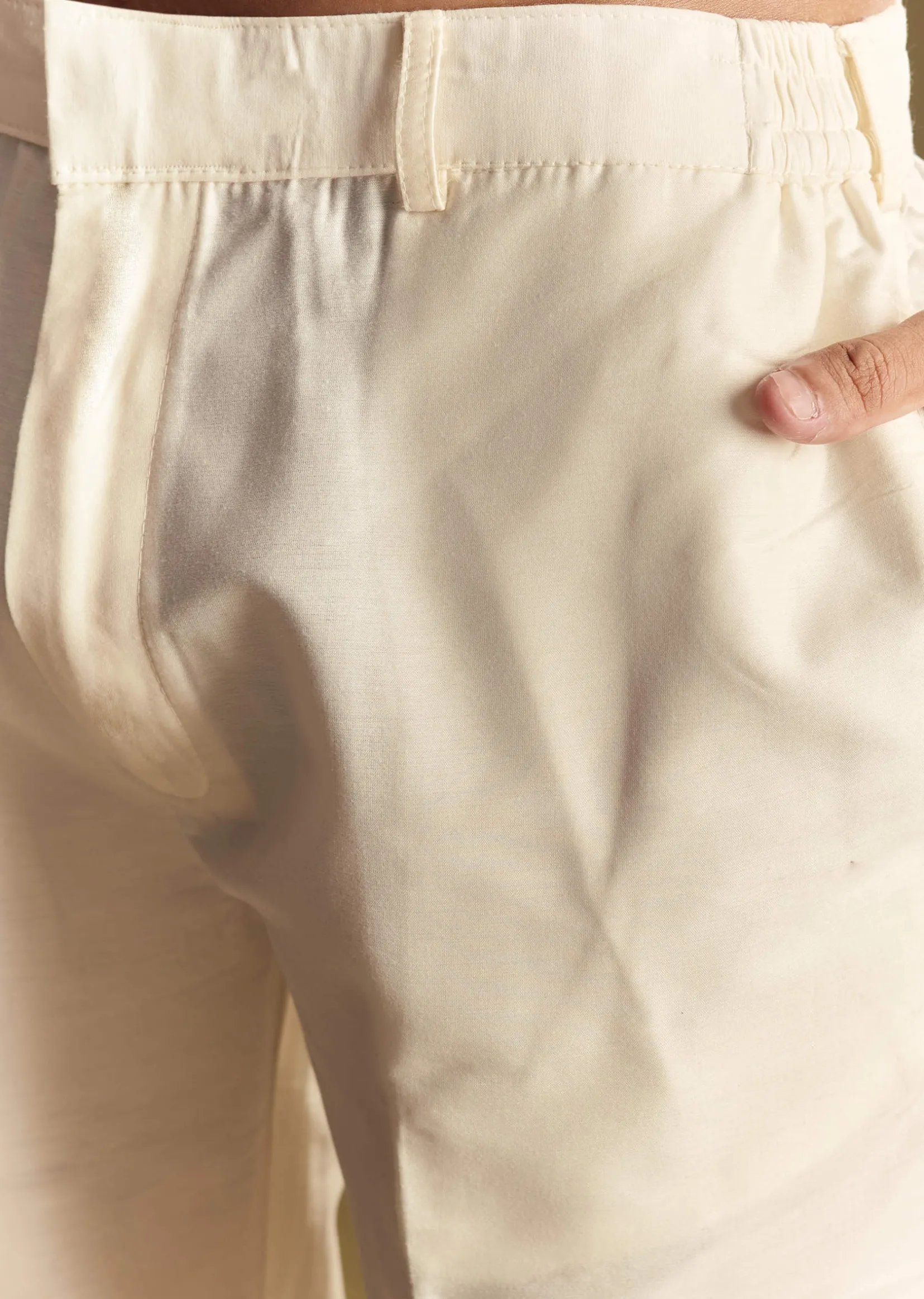 White Linen Jacket and Shirt With Multicolor Kantha Detailing