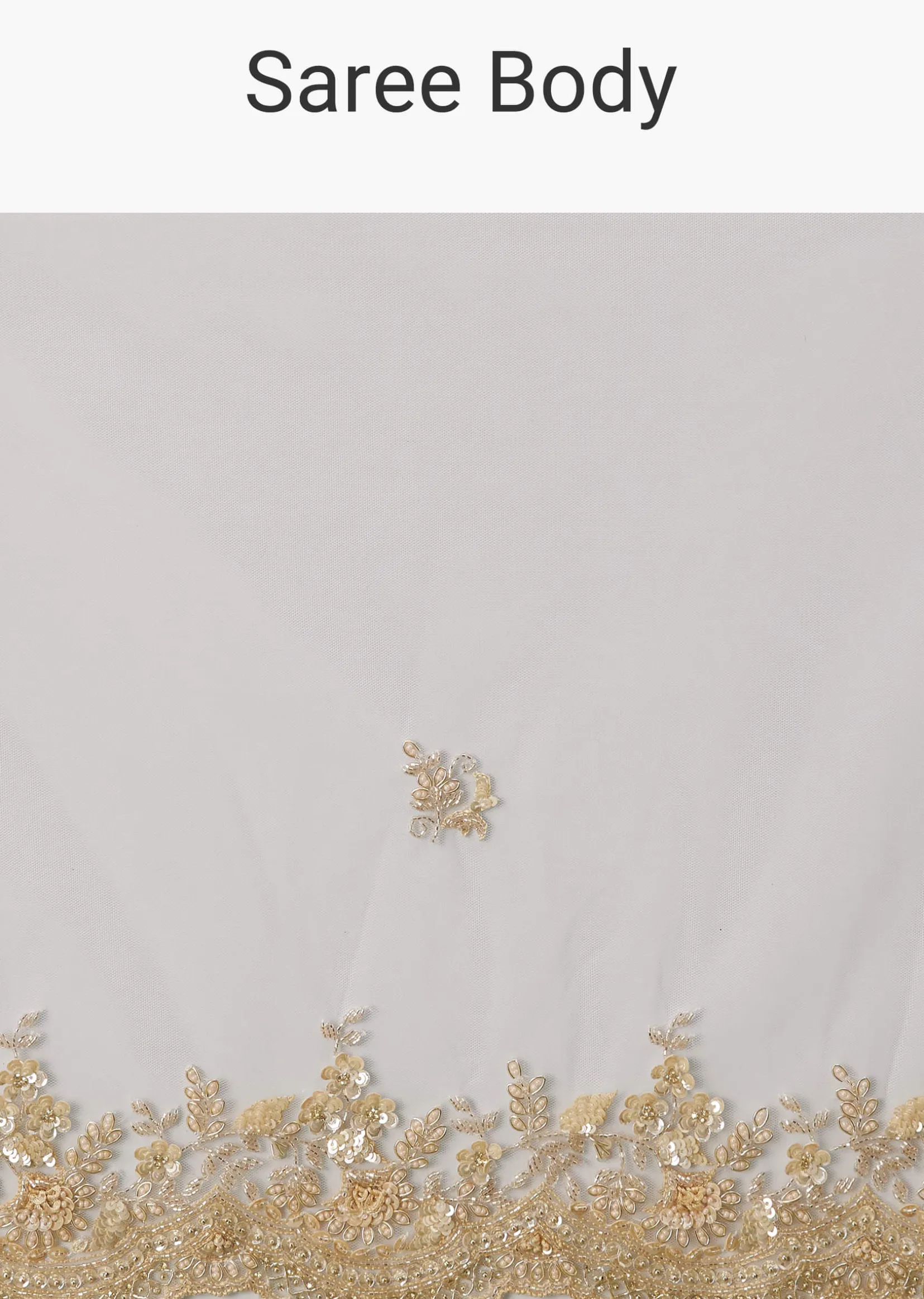 White Net Heavy Embroidered Saree With Embellished Border